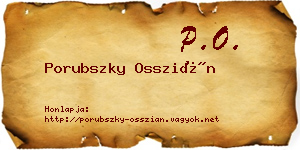 Porubszky Osszián névjegykártya